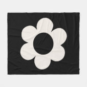 La Fleur 06 Retro Schwarz-Weiß-Blume Fleecedecke (Vorderseite (Horizontal))