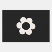 La Fleur 06 Retro Schwarz-Weiß-Blume Geschenkpapier Set (Vorderseite)