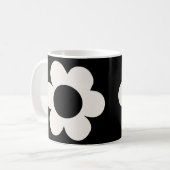 La Fleur 06 Retro Schwarz-Weiß-Blume Kaffeetasse (Vorderseite Links)