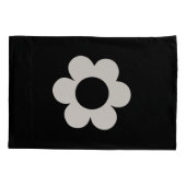 La Fleur 06 Retro Schwarz-Weiß-Blume Kissenbezug (Rückseite)