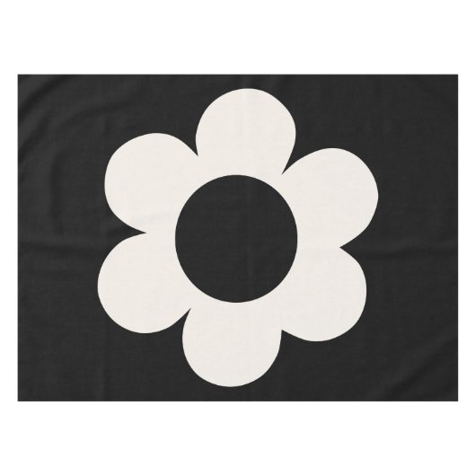 La Fleur 06 Retro Schwarz-Weiß-Blume Tischdecke (Vorderseite (Horizontal))