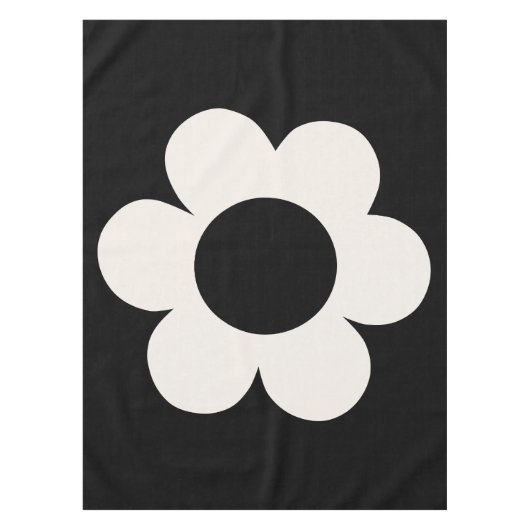 La Fleur 06 Retro Schwarz-Weiß-Blume Tischdecke (Vorderseite)