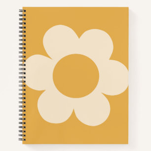 La Fleur 07 Retro Floral Gelbe Blume Notizblock