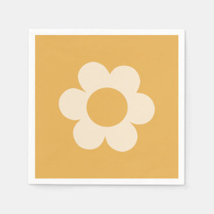 La Fleur 07 Retro Floral Gelbe Blume Serviette