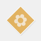 La Fleur 07 Retro Floral Gelbe Blume Serviette (Ecke)