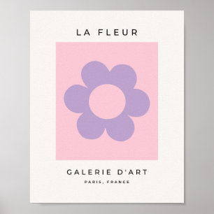 La Fleur 08 Abstrakte Blumen Pink Und Lila Blume Poster