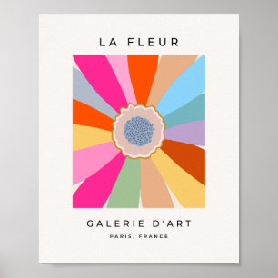 La Fleur 09 Retro Daisy farbenfrohe Blume Poster