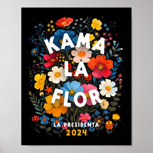 La Flor 2024 Kamala Walz 2024 Präsident Kamala-har Poster (Vorne)