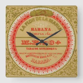 La Flor De La Maria Quadratische Wanduhr