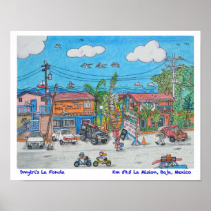 La Fonda Hotel and Restaurant von Dmytri Poster