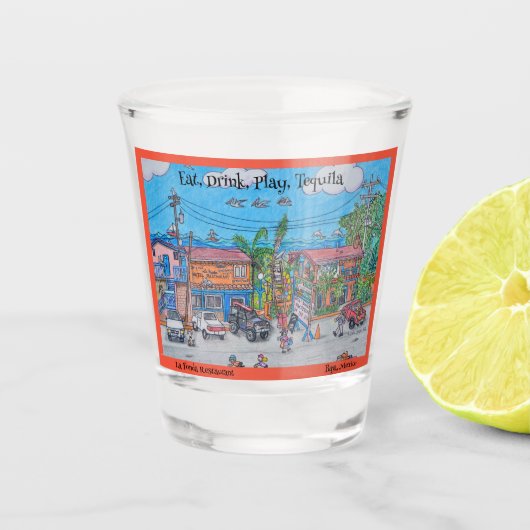 La Fonda, La Mision, Baja Shot Glass Schnapsglas (Vorderseite)