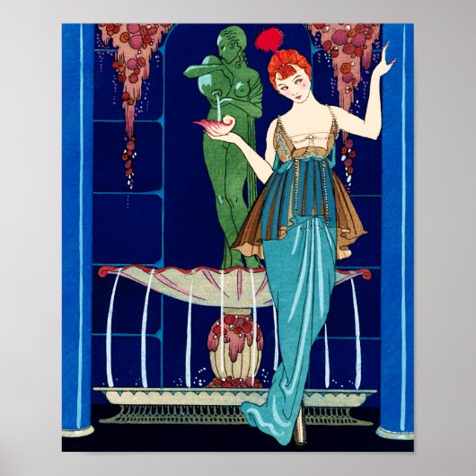 La Fontaine de coquillages, George Barbier Poster (Vorne)
