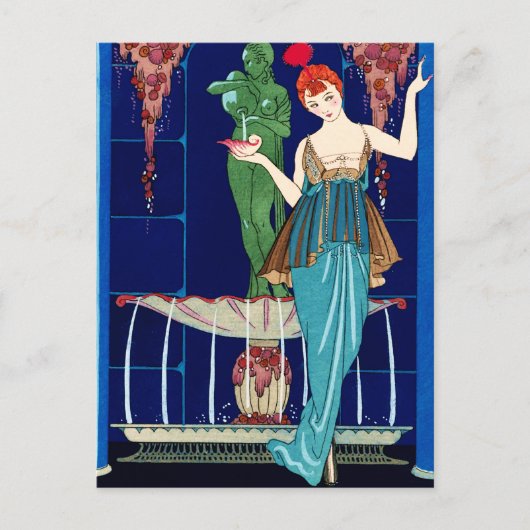 La Fontaine de coquillages, George Barbier Postkarte (Vorderseite)