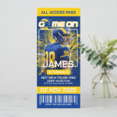 LA Football Ticket Birthday Invitation Save The Date (Stehend Vorderseite)