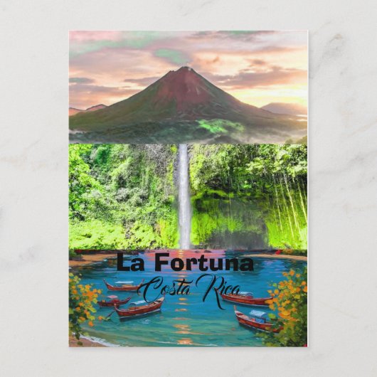 La Fortuna Reise Postkarten Kunst, La Fortuna Cost (Vorderseite)