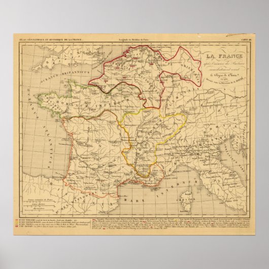 La France apres l'invasion des Barbares Poster (Vorne)