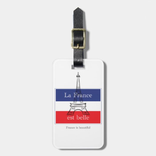 La France est Belle Gepäckanhänger (Vorderseite vertikal)