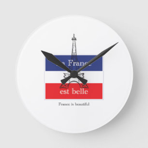 La France est Belle Runde Wanduhr