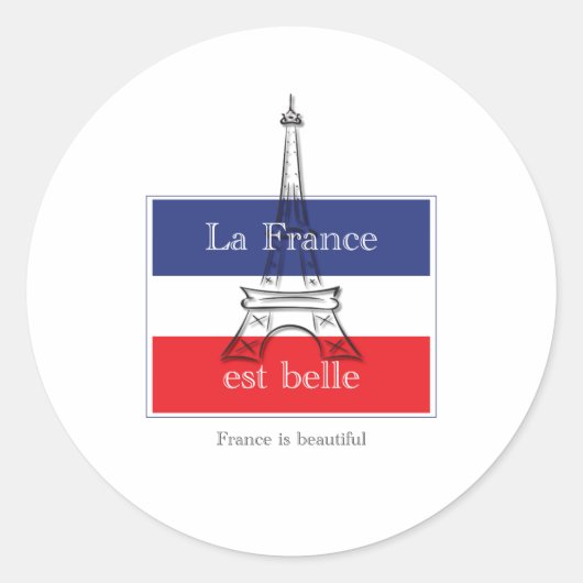 La France est Belle Runder Aufkleber (Vorderseite)