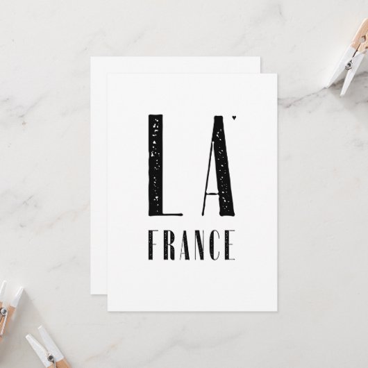 La France - minimalistic typography card Karte (Vorderseite/Rückseite Beispiel)