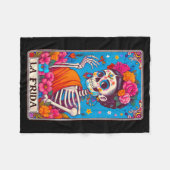La Frida Dia De Los Muertos Day Of Dead Halloween Fleecedecke (Vorderseite (Horizontal))