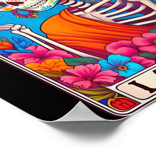 La Frida Dia De Los Muertos Day Of Dead Halloween Poster (Ecke)