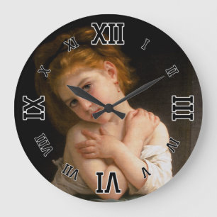 La Frileuse von William-Adolphe Bouguereau Große Wanduhr