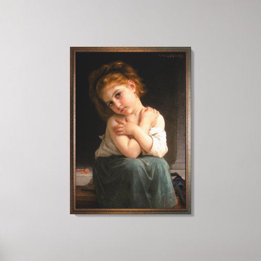 La Frileuse von William-Adolphe Bouguereau Leinwanddruck (Vorderseite)