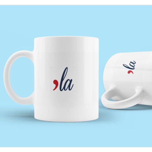 "LA für Kamala Harris. Weiß, Rot, Blau. Kaffeetasse