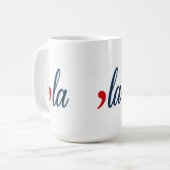 "LA für Kamala Harris. weiß, rot, blau Kaffeetasse (Vorderseite Links)