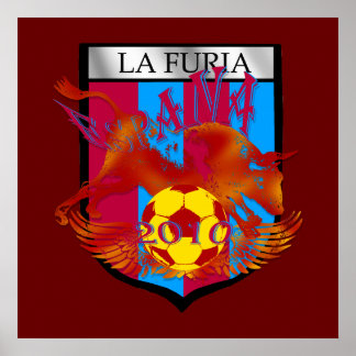 La furia futbol-Fans Fußball-Schildgeschenke Poster