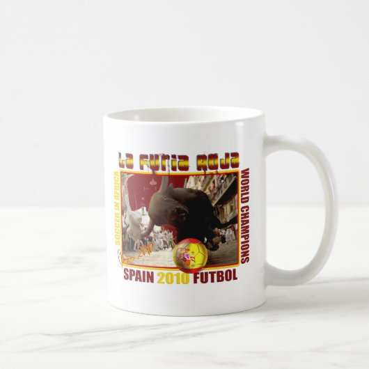 La Furia Roja Spanisch-Stier-Fußball Futbol Kaffeetasse (Rechts)