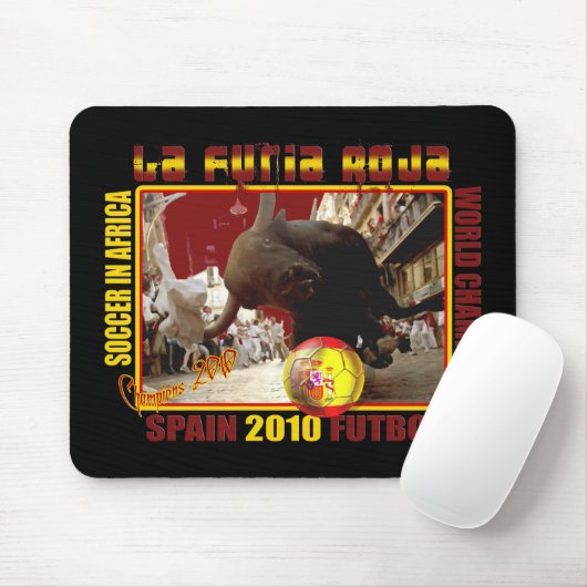 La Furia Roja Spanisch-Stier-Fußball Futbol Mousepad (Mit Mouse)