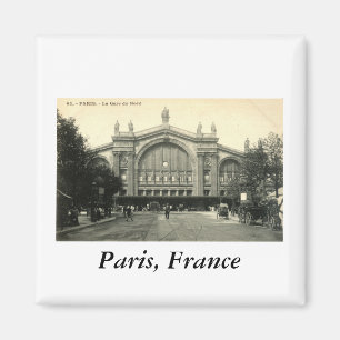 La Gare du Nord Paris, Frankreich c1905 Vintage Magnet