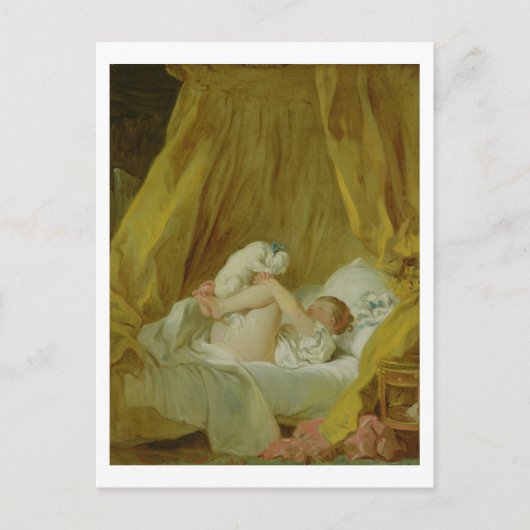 'La Gimblette', Girl with a Dog, c.1770 (Öl auf ca Postkarte (Vorderseite)