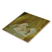 "La Gimblette", Mädchen mit einem Hund, c.1770 (Öl Fliese (Seite)