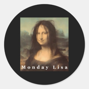 La Gioconda Mona Lisa Montag Lissabon Runder Aufkleber