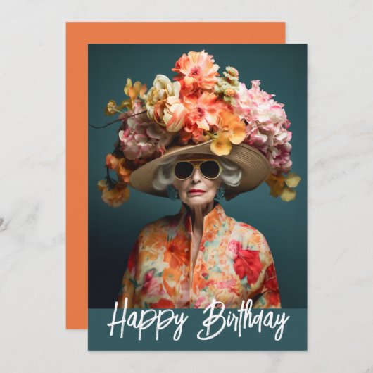 La Grande Dame Blume Einladung (Vorne/Hinten)