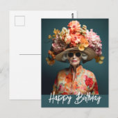 La Grande Dame Blume Postkarte (Vorne/Hinten)