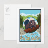 La Grande, OregonBeaver und Bäume Postkarte (Vorne/Hinten)