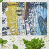 La Grenouillere Claude Monet Kunstmalerei Geschirrtuch (Gefaltet)