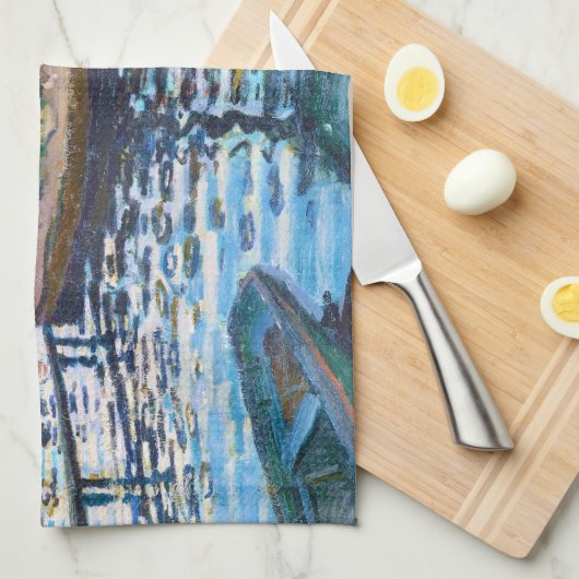 La Grenouillere Claude Monet Kunstmalerei Geschirrtuch (Viertel Falte)