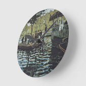 La Grenouillere Claude Monets | Runde Wanduhr (Winkel)