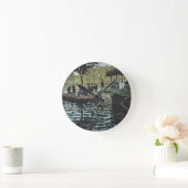 La Grenouillere Claude Monets | Runde Wanduhr (Zuhause)