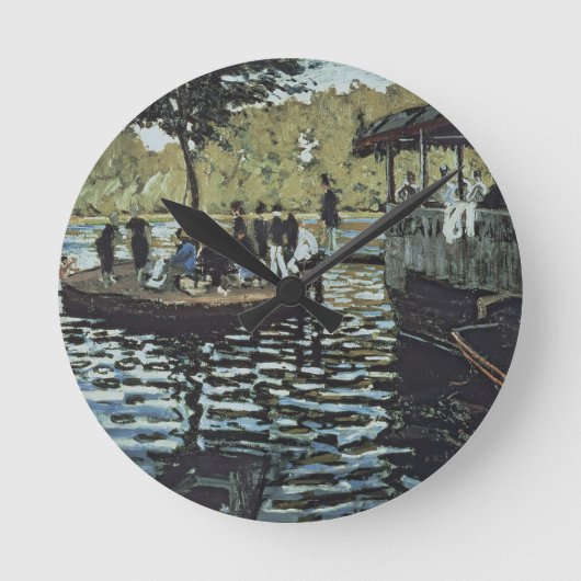 La Grenouillere Claude Monets | Runde Wanduhr (Vorderseite)