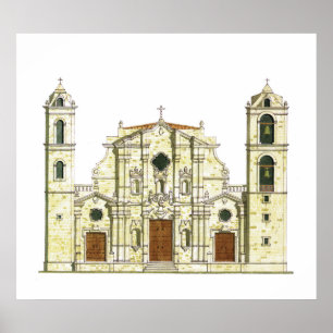 La Habana Kathedrale. Kuba Poster