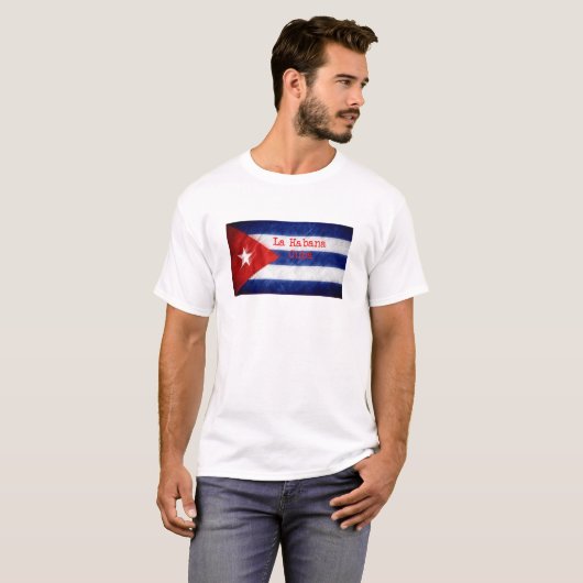 La Habana Kuba Flagge T-Shirt (Vorne ganz)