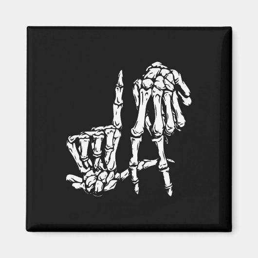 La Hand Sign Lazy Halloween Costume Skeleton L Magnet (Vorne)