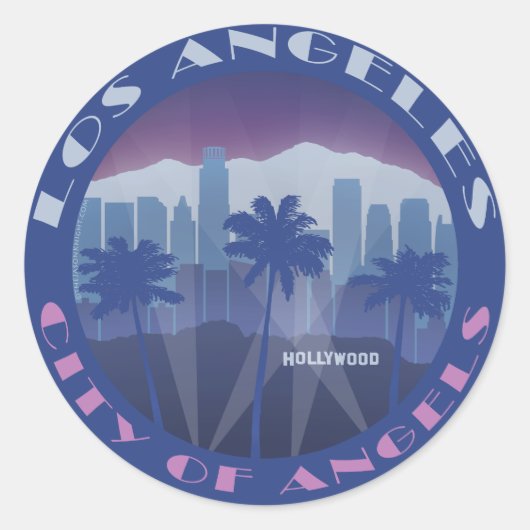 LA Hollywood cool Runder Aufkleber (Vorderseite)