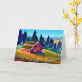 La Honda Red Barn Karte (Gelbe Blume)
